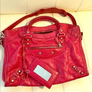 Balenciaga Giant 12 City red handbag